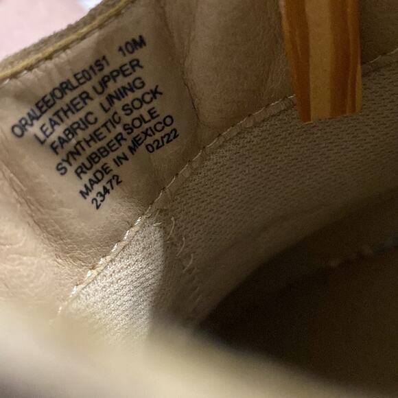 Steve Madden platform tan leather suede clogs womens size 10 gold brads - Picture 9 of 10